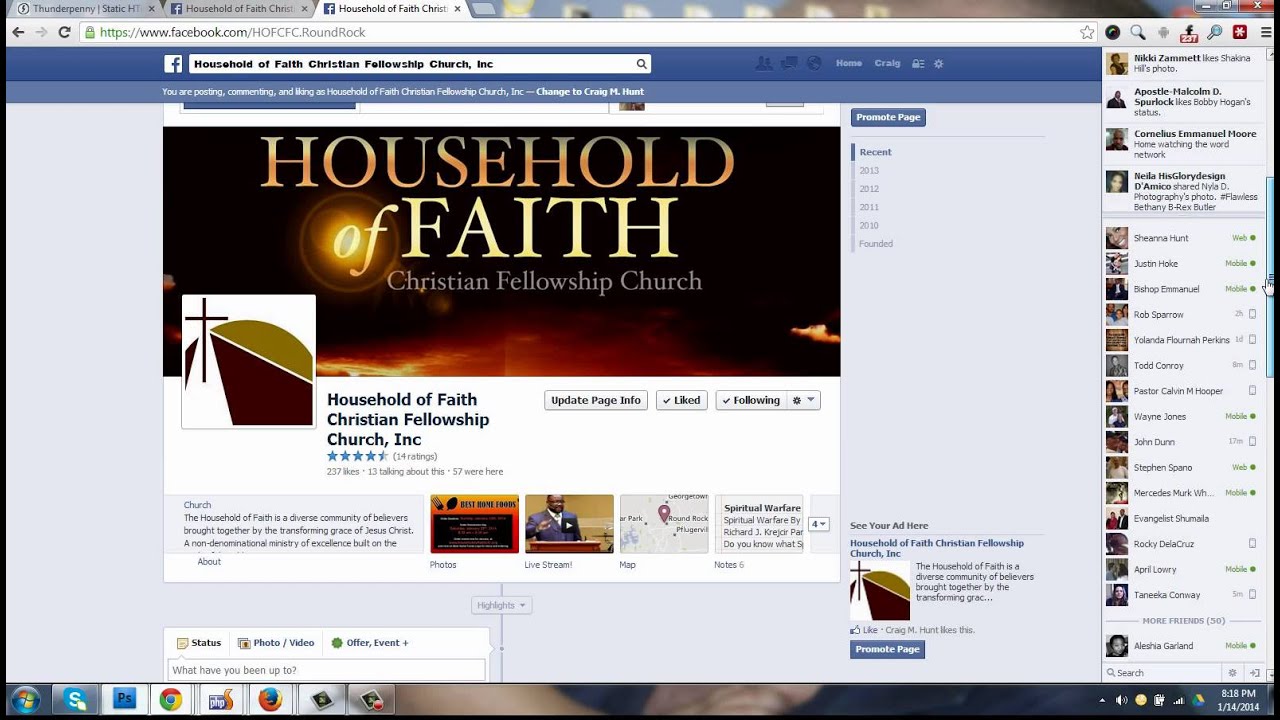 Household of Faith Live Streaming Facebook Tab YouTube