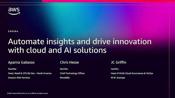 AWS re:Invent 2025 - Automate insights and drive innovation with cloud and AI solutions (IND384)