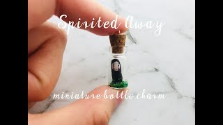 Miniature bottle charm: Spirited Away (No Face) in a miniature bottle