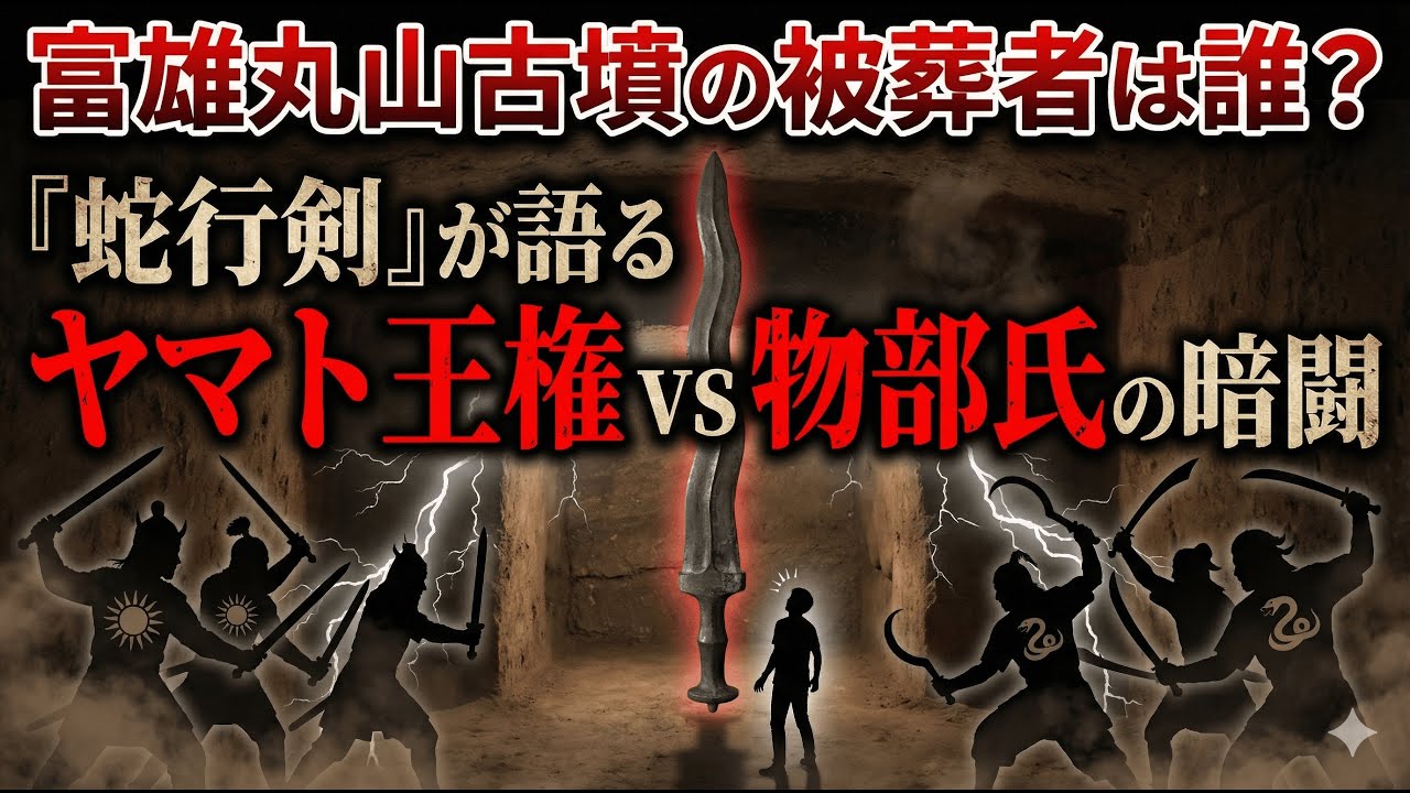 富雄丸山古墳の蛇行剣は「守り神」ではなかった！ヤマト王権が1600年間恐れ続けた「蛇の王」の封印と物部氏の正体。教科書が絶対に教えない古代史のタブー【ゆっくり解説】【歴史解説】
