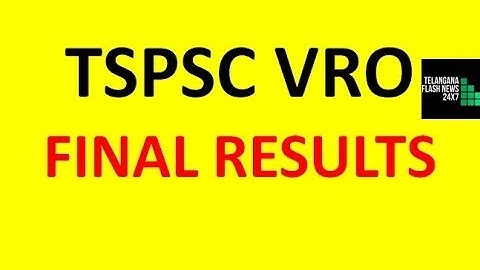 TSPSC VRO FINAL RESULT | VILLAGE REVENUE OFFICER SELECTED CANDIDATES LIST|