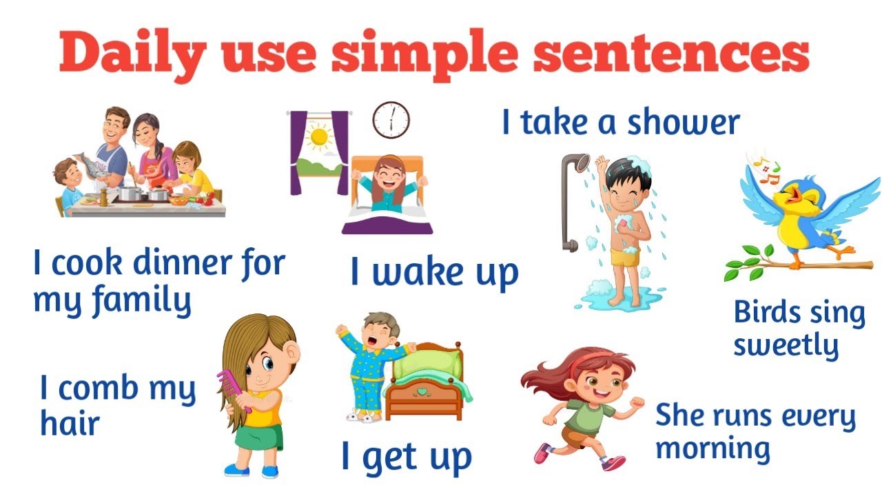 150 daily use sentences for kids / Daily use simple sentences for kids ...