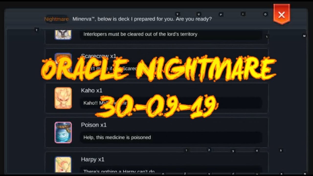 Ragnarok Online Mobile : Oracle Nightmare 09/30/19