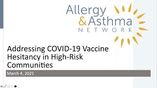 Addressing COVID-19 Vaccine Hesitancy in High-Risk Communities