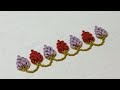 Easy And Beautiful Hand Embroidery Border For Beginners | Cute Bud Flower Embroidery Tutorial