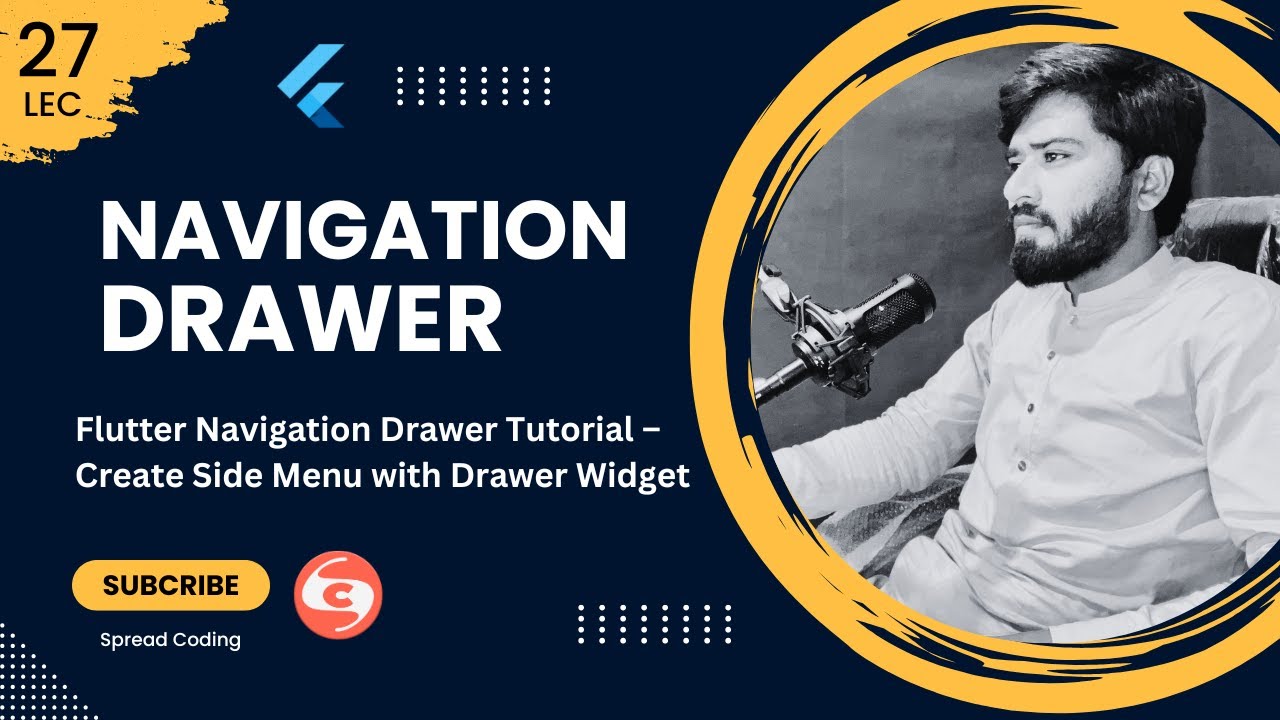 27- Flutter Navigation Drawer Tutorial – Create Side Menu with Drawer ...