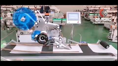 Big plastic bag pouch automatic paging feeding top labeling machine testing video