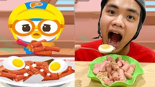 Anh Xí Muội bắt chước bạn của mèo tom Pororo - ASMR Mukbang food 🐱❤️ Muội Vlog - bắt trend ep 89