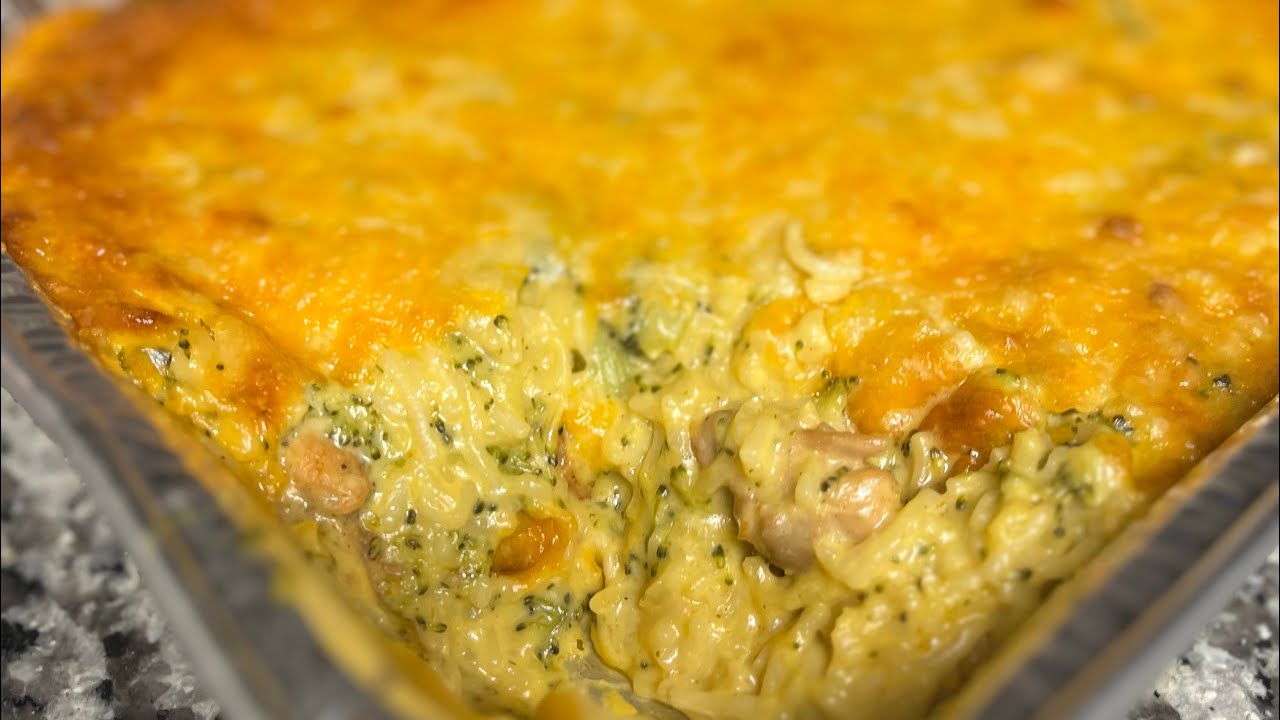 How to make chicken and rice broccoli cheese casserole - YouTube