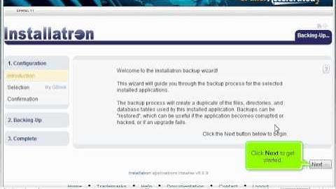 How to create backups of applications in Installatron - Installatron Tutorials
