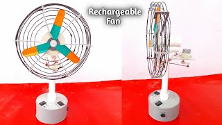 How To Make a Revolving Table Fan At Home || DIY Rechargeable DC Table Fan || Creative Everyone