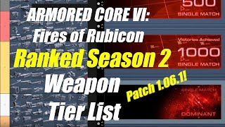 TOP 100 Weapon Tier List  Ranked Season 2 (Patch 1.06.1)  Armored Core VI: Fires of Rubicon