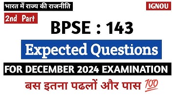 bpse 143 important questions with answers 2024-25 | bpse 143 IGNOU important questions december 2024