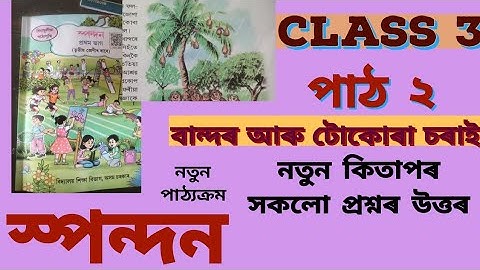 বান্দৰ আৰু টোকোৰা চৰাই/  class 3 Assamese chapter 2
