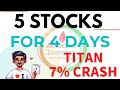5 stocks for 5 days  swing trading stocks  nifty opening levels 