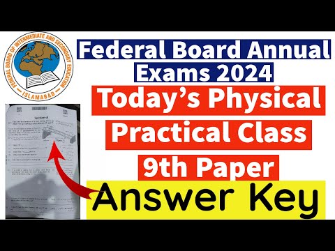 Todays SSC I Physics Practical (PBA) Paper Answer Key 2024 Fbise - Class 9th physics Practical key