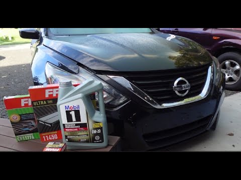 How to do Basic Maintenance on 2017 Nissan Altima Oil change / air filter / Cabin Filter / 2012-2018