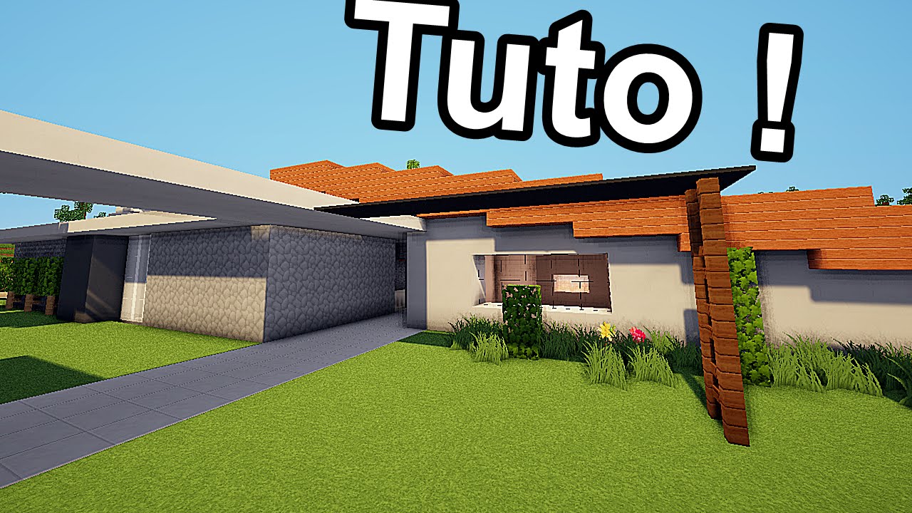 MINECRAFT TUTO  MAISON MODERNE ORIGINALE ! )  YouTube