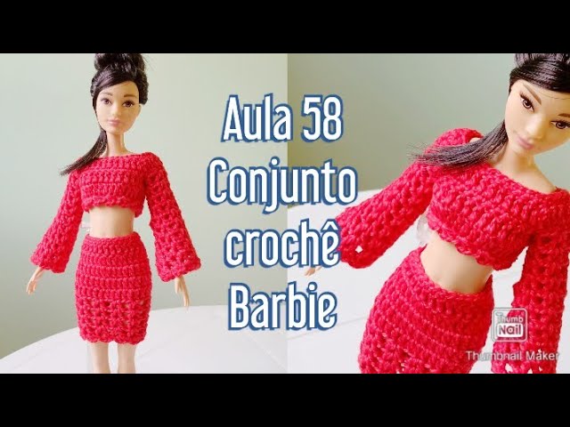 Fibrador de roupa, croché e malha, Barbie ou similar em segunda