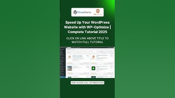 🚀 Speed Up Your WordPress Website with WP-Optimize | Complete Tutorial 2025.