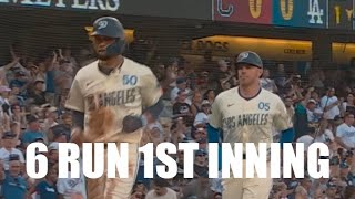 Dodgers Score 6 Runs in 1st Inning vs Guardians!!