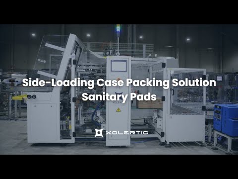 Side-Loading Case Packing Solution for Sanitary Pads - YouTube