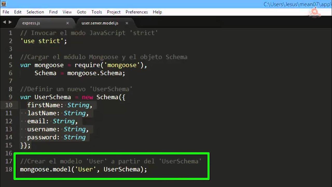 63.- Curso de AngularJS. Crear un Schema y modelo Mongoose. - YouTube