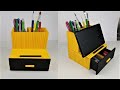 DIY - Desktop Organizer and Tablet Stand from Waste Paper | Pen Holder | Paper Craft