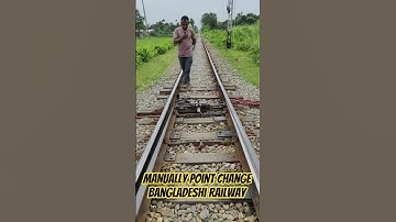 Manually Point Change Bangladeshi Railway 😅 #ytshorts  #railway #railwaycontent #train #ynotstudios