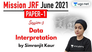 09:00 AM - JRF June 2021 Paper 1 | Data Interpretation by Simranjit Kaur | Data Interpretation