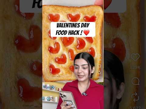 Trying out Valentines Day Food Hack ❤️ Heart shaped Jam Toast 🍞Mini Recipe #youtubeshorts #shorts