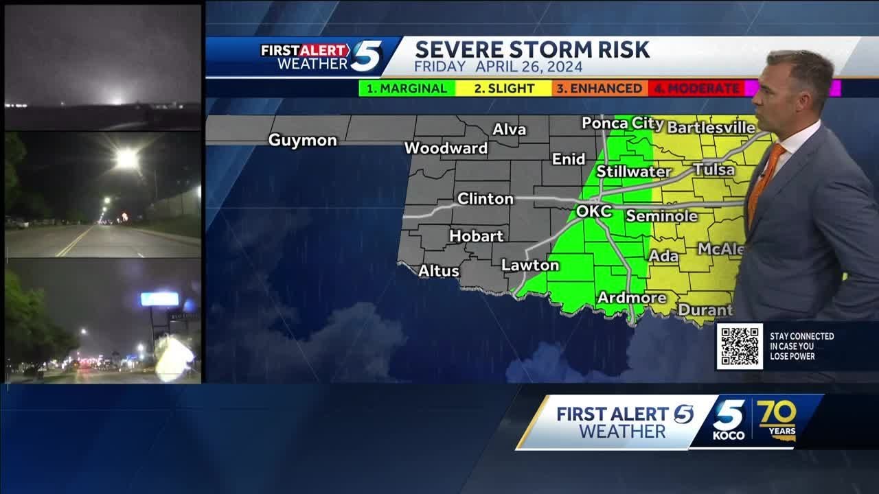Severe thunderstorm warning issued for Oklahoma, Logan counties - YouTube