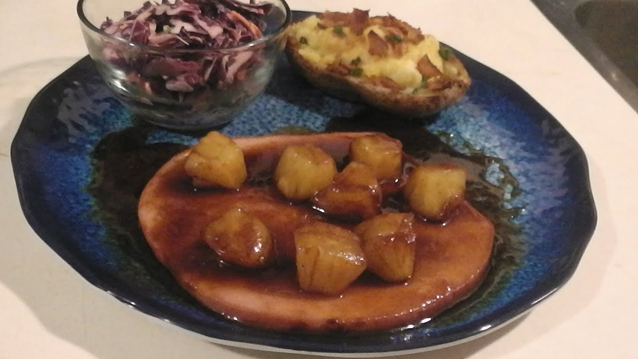 Ham Steak With Sweet Pineapple Glaze - YouTube