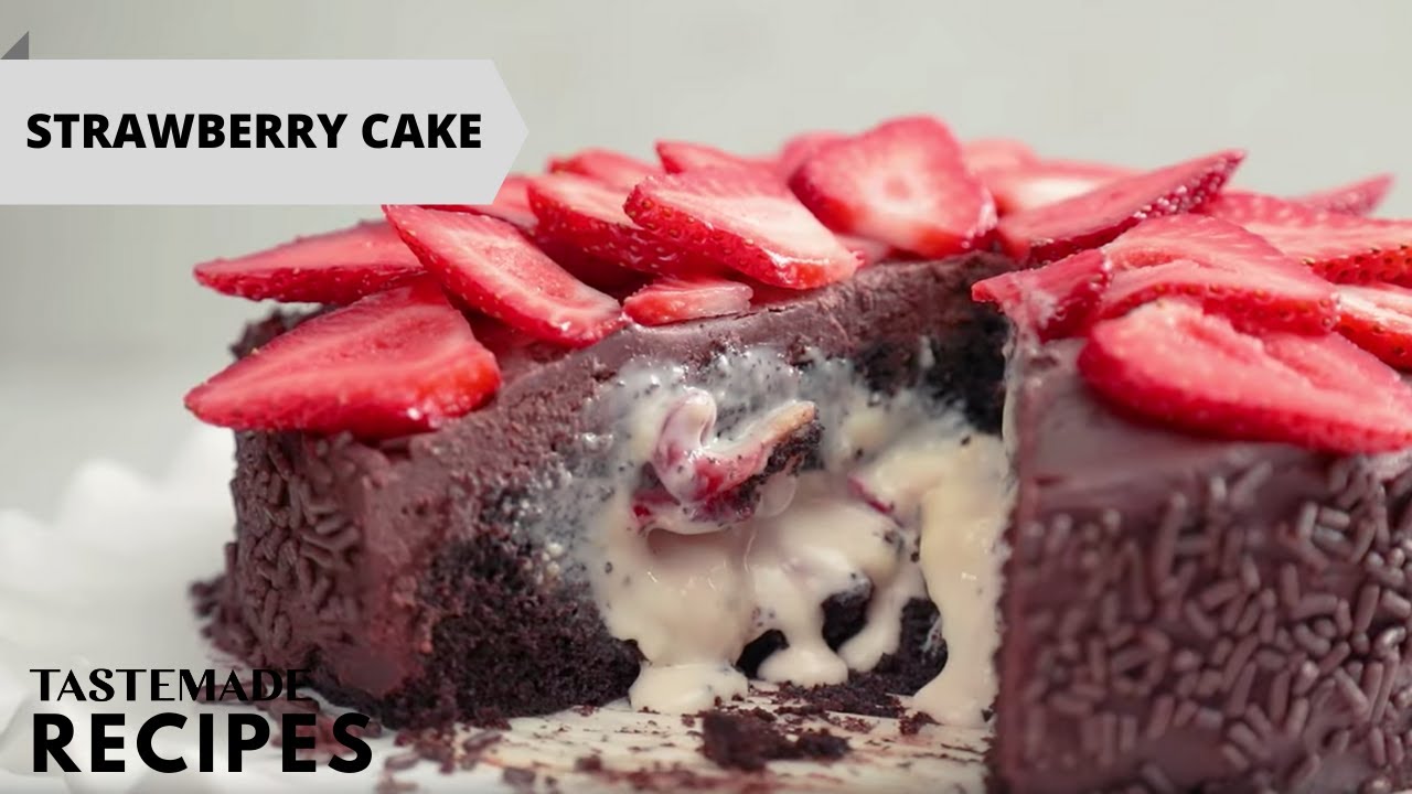 Chocolate Cakes Are Better When Stuffed with Strawberries & Cream | Tastemade
