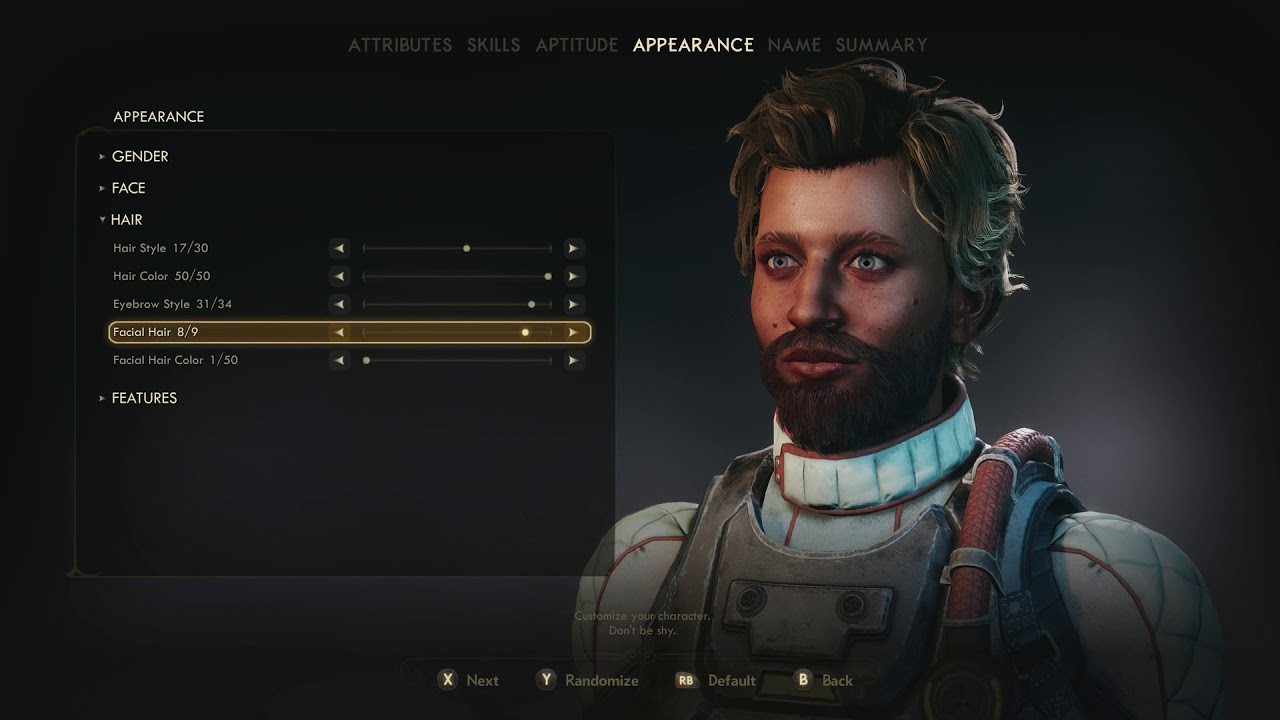 The Outer Worlds Customize Female Character Appearance And Name Face Hair Features 2019 - cool video game names female