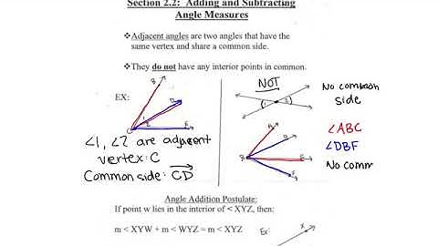 2.2 Adding and Subtracting Angle Measures