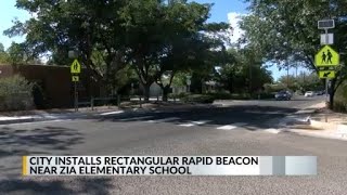 City of Albuquerque installs new crosswalk beacon near Zia Elementary School