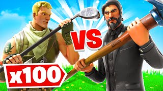 I FORCED 100 Fortnite players to fight with ONLY PICKAXES... (INTENSE ENDING)