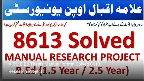 Theme|Sub-themes| Topic selection| AIOU Research Project B.Ed 1.5/2.5 Years