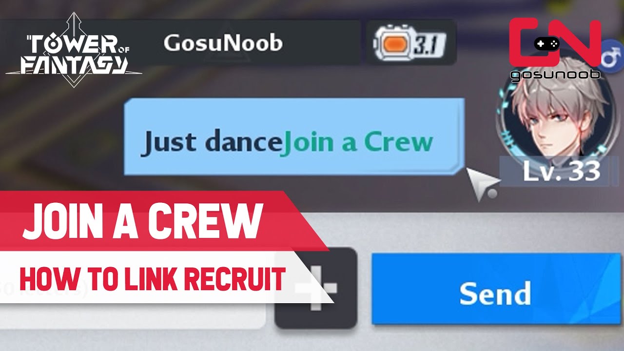 How to Link "Join a Crew" Option in World Chat Tower of Fantasy