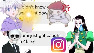 illumi’s secret Instagram account HxH texts screenshot 4