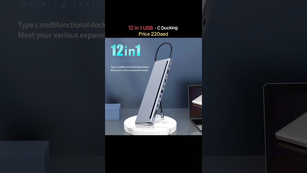 12-in-1 USB-C Docking Station with 4KHDMI,DPVGA,USB3.0, SD/TF Reader, 100W PD,3.5mm Audio, RJ45