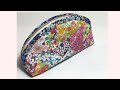 端切れ布を使った半円型ポーチ　How to make a semi-circular pouch using a piece of cloth