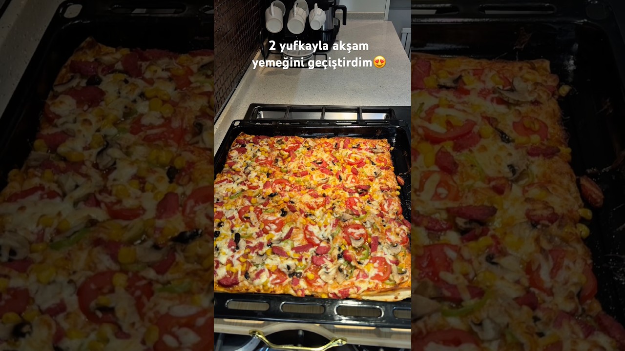 Çalışanlara 10 Dk Da  Pratik Akşam Yemeği! Evde 2 Yufkan Varsa Hemen Yap! #pizza #tarif #food #yemek