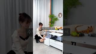 이 테이블 하나면 거실이 완전 달라져요! 밥·노트북·수납 한 번에! 의자4 포함