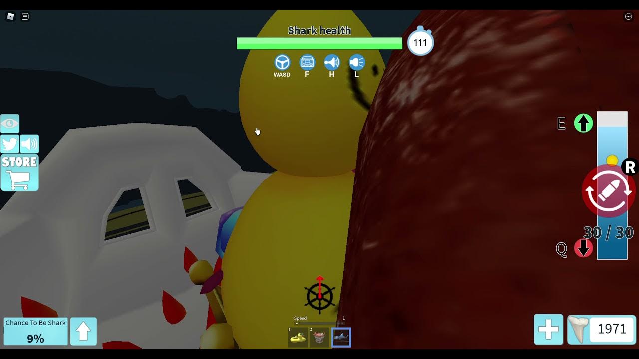 Submarine,Bait Bucket V2, Shark Blaster Showcase SharkBite Roblox