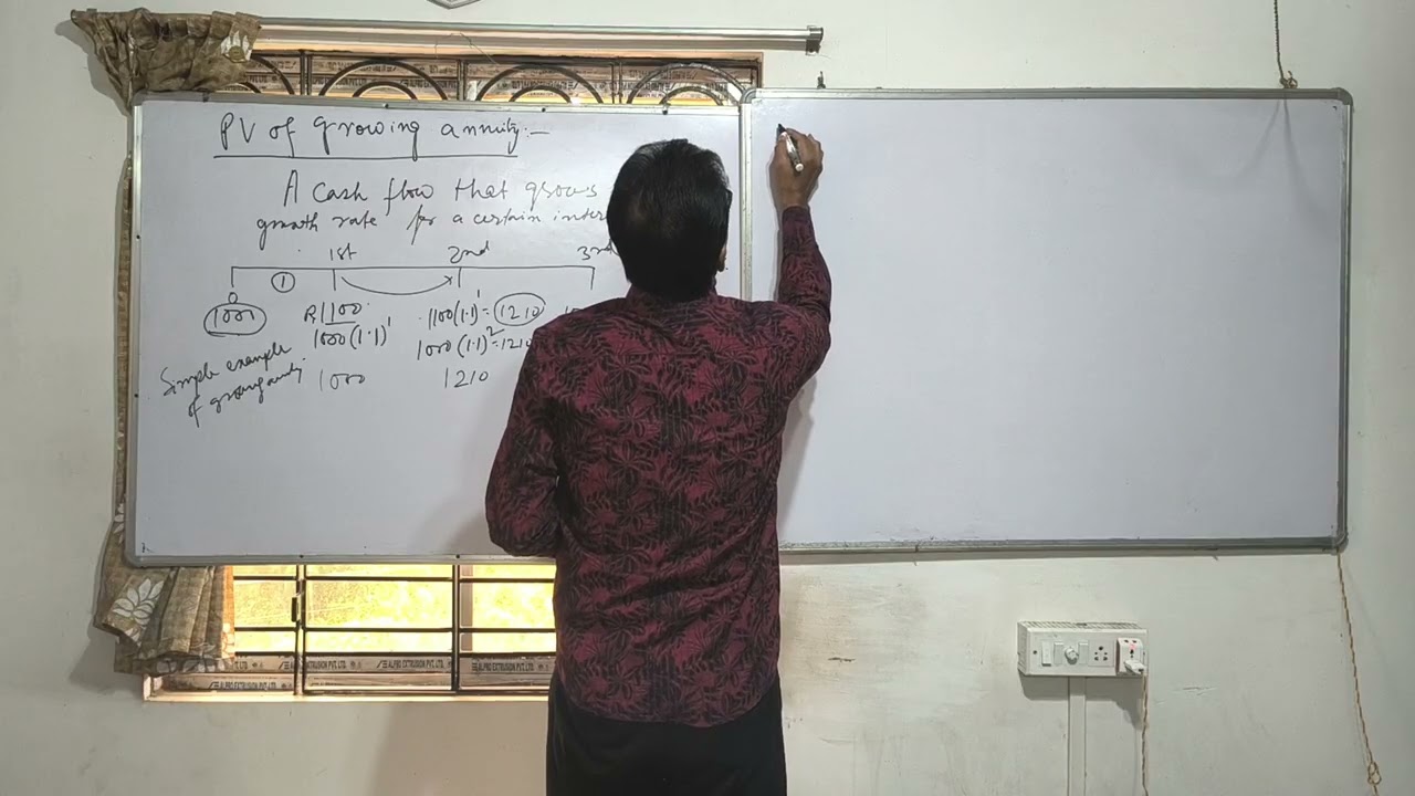 9th vdo.Present Value of growing Annuity (PVGA)& its application. How to derive the formula for PVGA