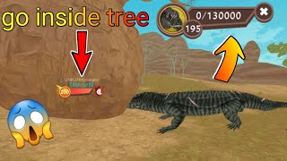 wildcraft how to go inside big tree  with Megalania boss   😱 so easy stuck boss