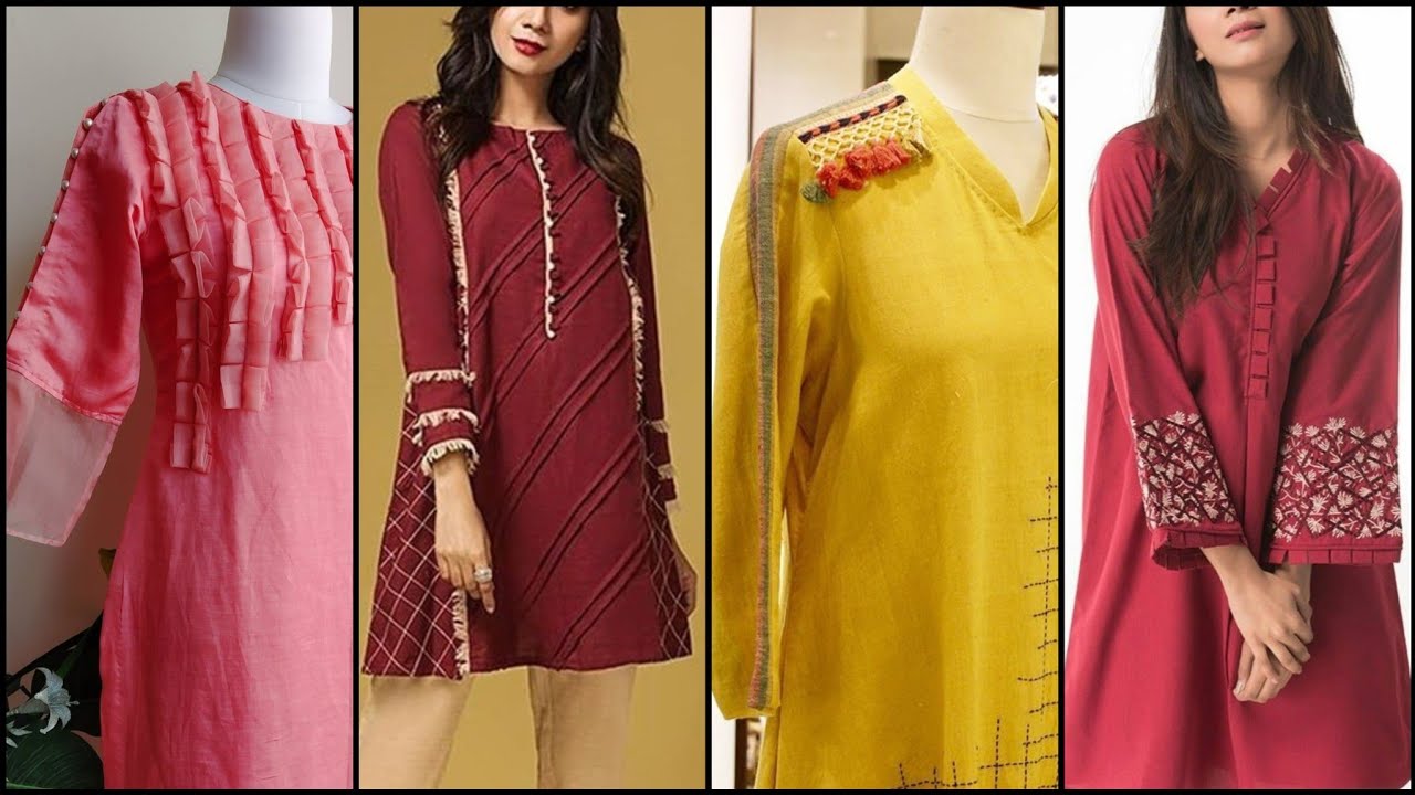 Most Trending 50+ Designer Plain Kurti Collection 2020 With Most Beautiful Neck & Sleeve Designs