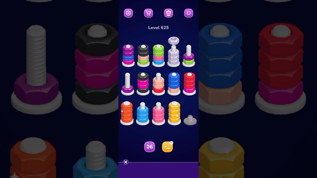 Nut Sort Level 625 Walkthrough | Nuts — Color Sort 625 solution